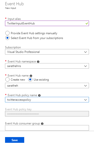 Event Hub and Event Hub Policy